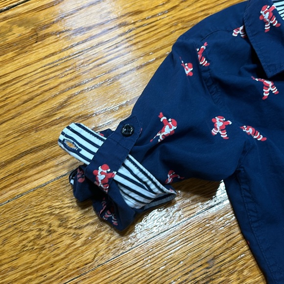 Denim and Flower Ricky Singh blue button up with Santa doing the Dap. Size 5/6 - Picture 11 of 11